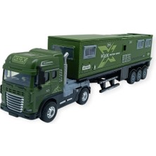 Novytech Metal Tır 1:24 - Sesli Işıklı Karavan Tır 39 cm - Yeşil (Lisinya)