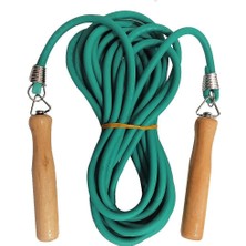 PremiumPort 7 Metre Yeşil Ahşap Saplı Atlama Ipi, Eğlenceli ve Aktif Spor Keyfi