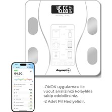 Feyza Design Dijital Kare Vücut Yağ Analizi Tartısı, Sağlıklı Ölçüm Cihazı