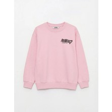 LC Waikiki Lcw Kids Pembe Bisiklet Yaka Hatsune Miku Baskılı Kız Çocuk Kalın Sweatshirt