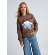 LC Waikiki Lcw Kids Kahverengi Cinnamoroll Baskılı Kız Çocuk Sweatshirt