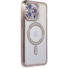 Pazarcan Iphone 14 Kılıf Joke Simli Magneticsafe Kılıf - Pembe