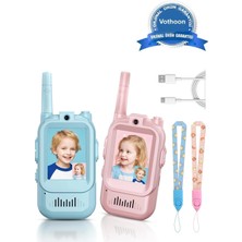 Twin Store Çocuklar Için Görüntülü Telsiz Konuşma Özellıklı El Telsizi Şarj Edılebılır 50 mt Menzil Wifi Gerek