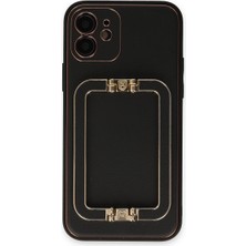 Pazarcan Iphone 12 Kılıf Coco Elit Kapak - Siyah