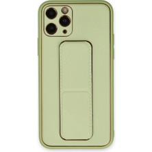 Pazarcan Iphone 11 Kılıf Coco Deri Standlı Kapak - Su Yeşili