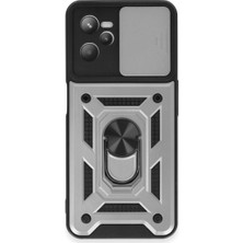 Pazarcan C35 Kılıf Pars Lens Yüzüklü Silikon - Gümüş