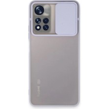 Pazarcan Redmi Note 11T Kılıf Palm Buzlu Kamera Sürgülü Silikon - Lila