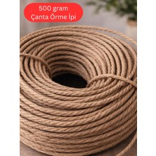 Mady Aksesuar Kraft Ip, 500 Gram, Doğal Bükümlü Rafya Ip, Çanta Sepet Uyumlu, Naturel, Çanta Yapım Ipi, Kum Beji