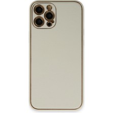 Pazarcan Iphone 12 Kılıf Coco Deri Silikon Kapak - Beyaz