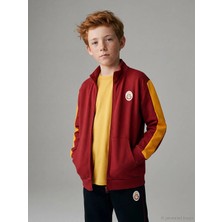 LC Waikiki Lcw Kids Kırmızı Dik Yaka Galatasaray Baskılı Erkek Çocuk Fermuarlı Sweatshirt