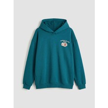 LC Waikiki Lcw Kids Petrol Kapüşonlu Erkek Çocuk Kalın Sweatshirt