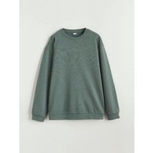 LC Waikiki Lcw Kids Yeşil Bisiklet Yaka Erkek Çocuk Sweatshirt