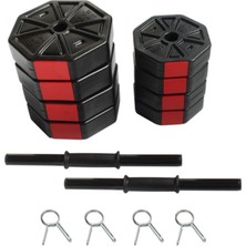 PremiumPort 30 kg Set Dambıl Dumbell Halter Ağırlık Kırmızı Fitness Vücut Geliştirme