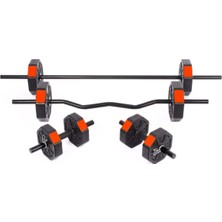 PremiumPort 30 kg Düz Bar ve Dambıl Seti, Kırmızı Kapaklı, 150 cm Açıklaması