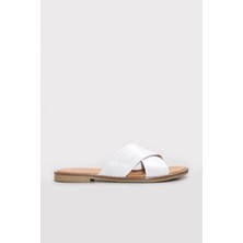 Fast Step Hakiki Deri  Kadın Düz Terlik 972ZA1451