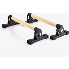 PremiumPort Sağlam Ahşap Paralel Bar ile Evde Calisthenics ve Şınav Egzersizi