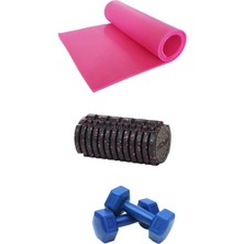 PremiumPort 7mm Pilates Minderi, Foam Roller ve 1kg Dambıl Seti ile Sağlıklı Egzersiz