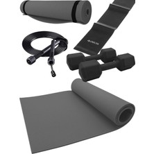 PremiumPort Kompakt Pilates Seti: Minder, Dambıl, Atlama Ipi ve Direnç Lastiği