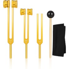 PremiumPort 3'lü Akort Çatalı Seti, Meditasyon ve Enerji Dengeleyici Çatal