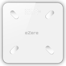 Feyza Design Akıllı Bluetooth Tartı, Vücut Kompozisyon Ölçer, Beyaz, Sağlıklı Yağ ve Kas Seviyesi