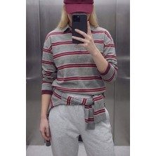 DeFacto Loose Fit Çizgili Sweatshirt G9469AX26SP