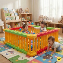 Bahçe Oyuncak Kare Top Havuzu 136 cm Kaydırak Uyumlu Çocuk Oyun Parkı Geniş Bahçe ve Ev Tipi