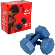 PremiumPort Sağlam ve Şık 16 kg Plastik Dambell Seti, 2 x 8 kg Mavi Renkli