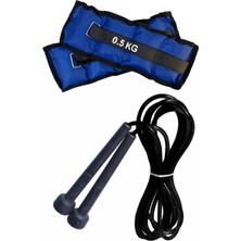 PremiumPort Çok Fonksiyonlu Ayarlanabilir Atlama Ipi ve El-Ayak Ağırlıklı Kum Torbası Seti