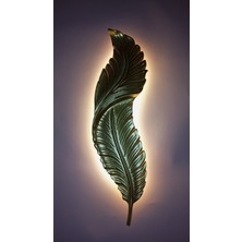 Aszen Dekor Gold Kuş Tüyü Mini Boy Pilli Aplik Ebat (50×14 Cm)