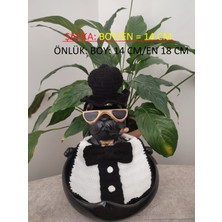 Feyza Design Yüksek Kalite El Işçiliği Sık Örgü Fötr Şapka ve Papyonlu Kedi Takımı