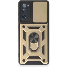 LTG Nova Galaxy S20 Fe Kılıf Pars Lens Yüzüklü Silikon - Gold