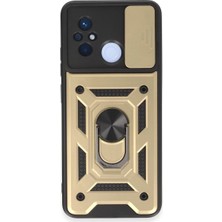 LTG Nova Redmi 12C Kılıf Pars Lens Yüzüklü Silikon - Gold