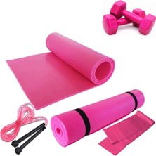 PremiumPort Çok Fonksiyonlu Pilates ve Yoga Minderi, Atlama Ipi ve Dambıl Seti