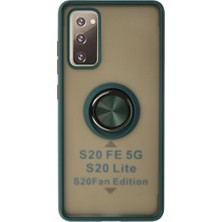 LTG Nova Galaxy S20 Fe Kılıf Montreal Yüzüklü Silikon Kapak - Yeşil