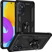 LTG Nova Galaxy M52 5g Kılıf Sofya Yüzüklü Silikon Kapak - Siyah