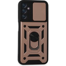 LTG Nova Galaxy A14 4g Kılıf Pars Lens Yüzüklü Silikon - Gold