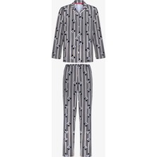 Penti Erkek Mickey Baskılı Uzun Kollu Gömlek Pantolon Pijama Takımı