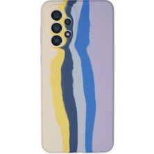 LTG Nova Galaxy A53 5g Kılıf Ebruli Lansman Silikon - Sarı-Lila