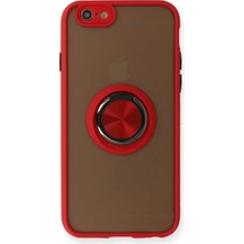 LTG Nova Iphone 6 Kılıf Montreal Yüzüklü Silikon Kapak - Kırmızı
