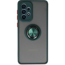 LTG Nova Galaxy A33 5g Kılıf Montreal Yüzüklü Silikon Kapak - Yeşil