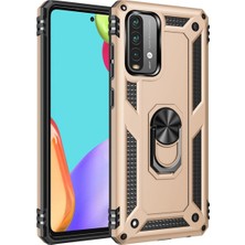LTG Nova Redmi 9t Kılıf Sofya Yüzüklü Silikon Kapak - Gold