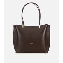 Hotiç Kadın Deri Kahverengi Gold Detaylı Omuz Çantası