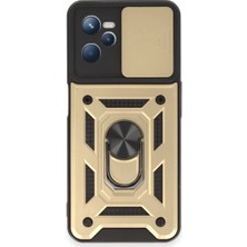 SiHako C35 Kılıf Pars Lens Yüzüklü Silikon - Gold