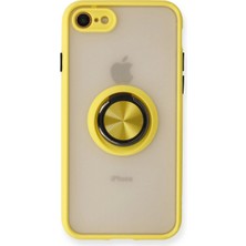 SiHako Iphone 7 Kılıf Montreal Yüzüklü Silikon Kapak - Sarı