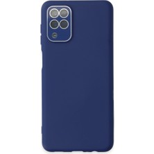 SiHako Galaxy A22 Kılıf Lansman Glass Kapak - Sky Blue