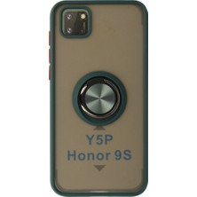 SiHako Y5P Kılıf Montreal Yüzüklü Silikon Kapak - Yeşil