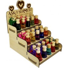 Koku Hanem Toptan Aşk-I Sermest Beyaz Ahşap Standlı 60 Adet 8 ml Aşkın Dumanı Araç Parfümü Oto Araba Kokusu