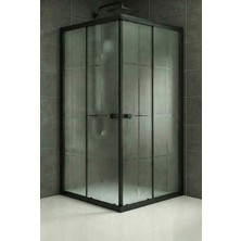 Durul Duşakabin Kare Siyah Kumlama Karomat Desen