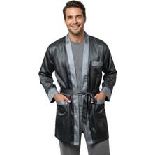 Ottoland Erkek Rotteşambır Sabahlık Saten Kumaş Modernim Model Cepli Rahat Tam Kalıp