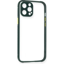 Pazarcan Iphone 12 Kılıf Miami Şeffaf Silikon - Koyu Yeşil